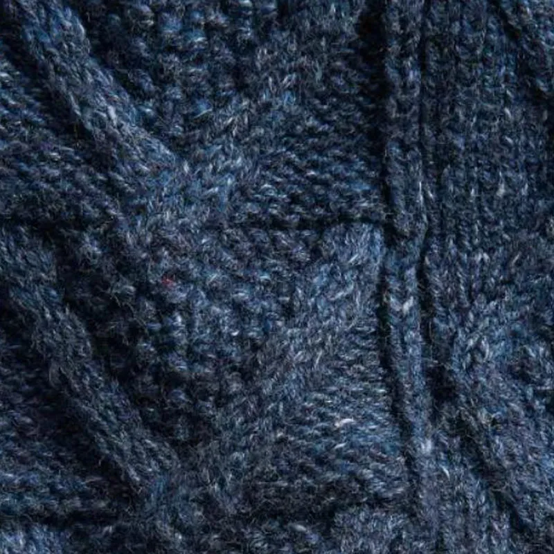 Polo Ralph Lauren Aran-Knit Cotton Cardigan Knitwear Men's Marine Blue-4