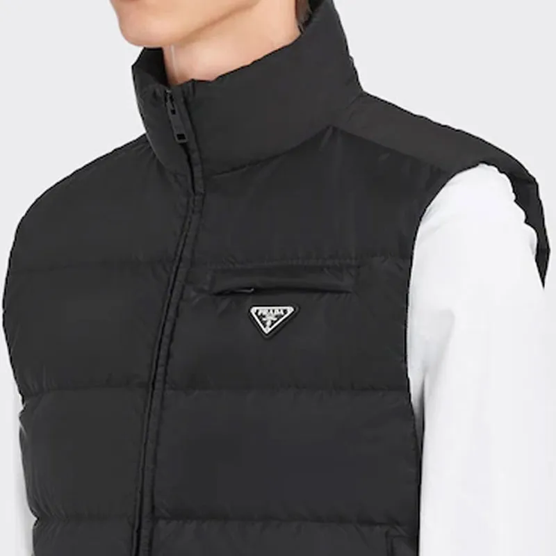 PRADA Triangle-Logo Padded Gilet-1