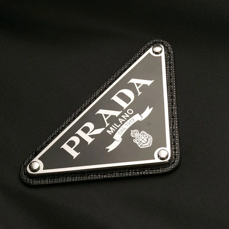 PRADA Gabardine Logo Jacket Black/Blue-4