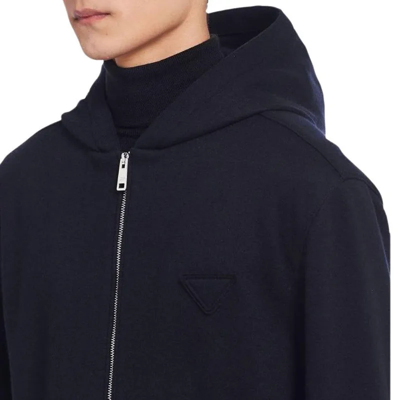 PRADA Zip-front Wool Hoodie-3