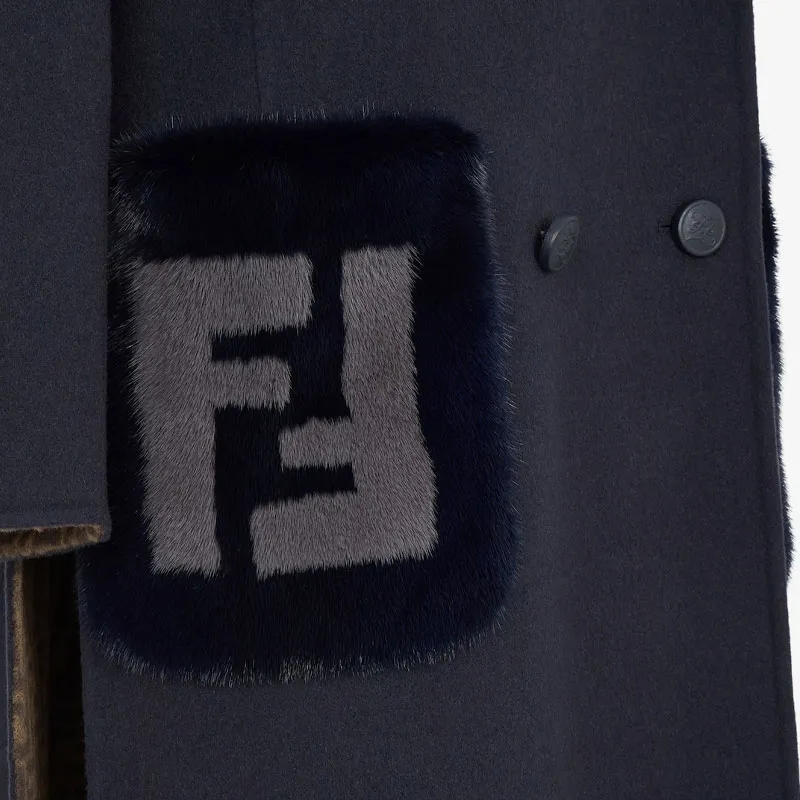 FENDI Coats Women's Blue-2