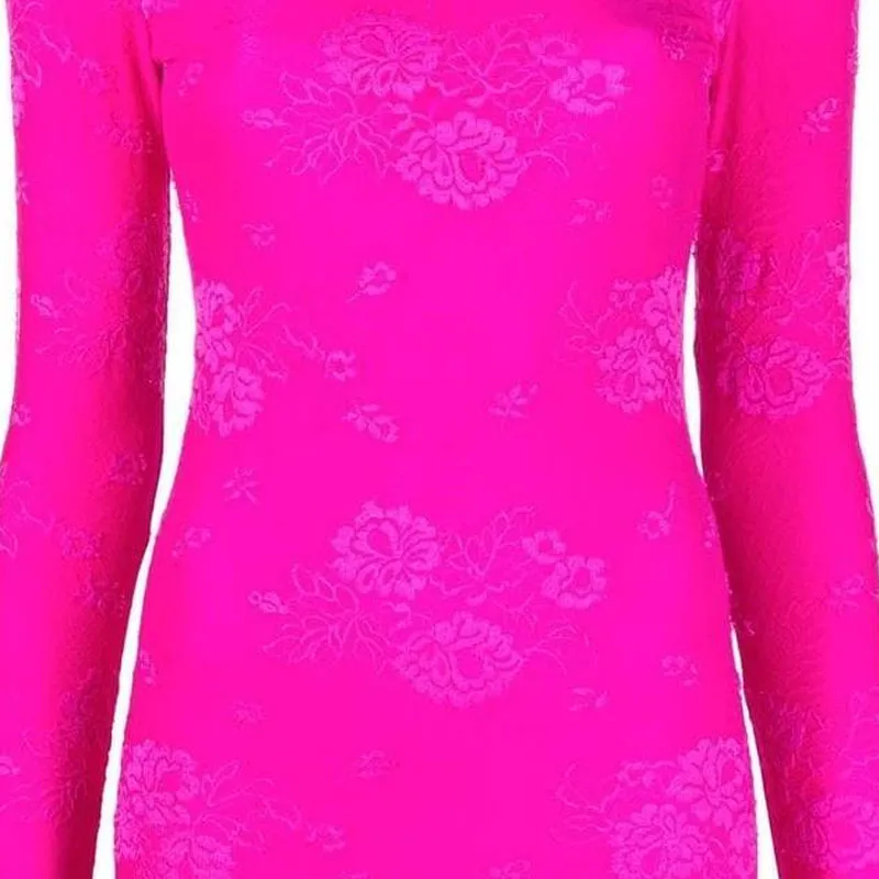 Balenciaga Long-Sleeved Dresses Women's Rose Red-4