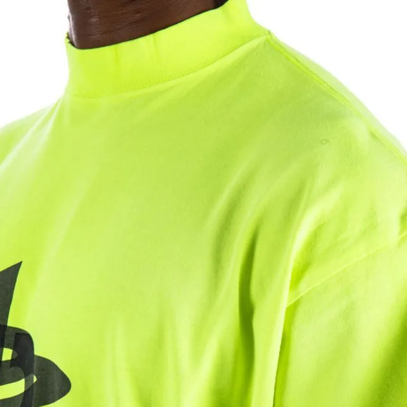 Balenciaga Drop Shoulder Sleeve T Shirt, Loose Fit Men's Grass Green-4