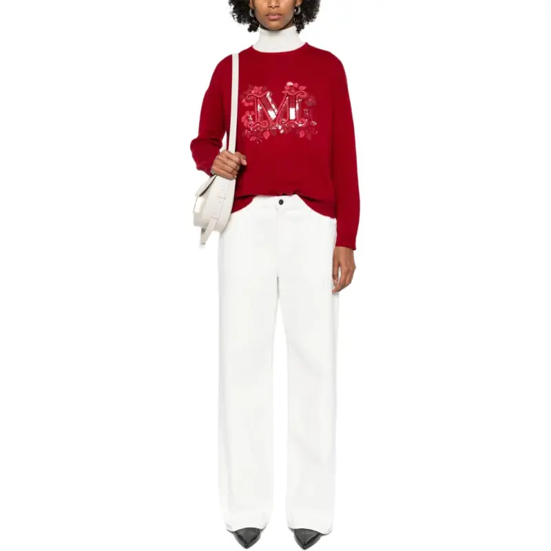 MaxMara Logo Embellished Crewneck Jumper-1