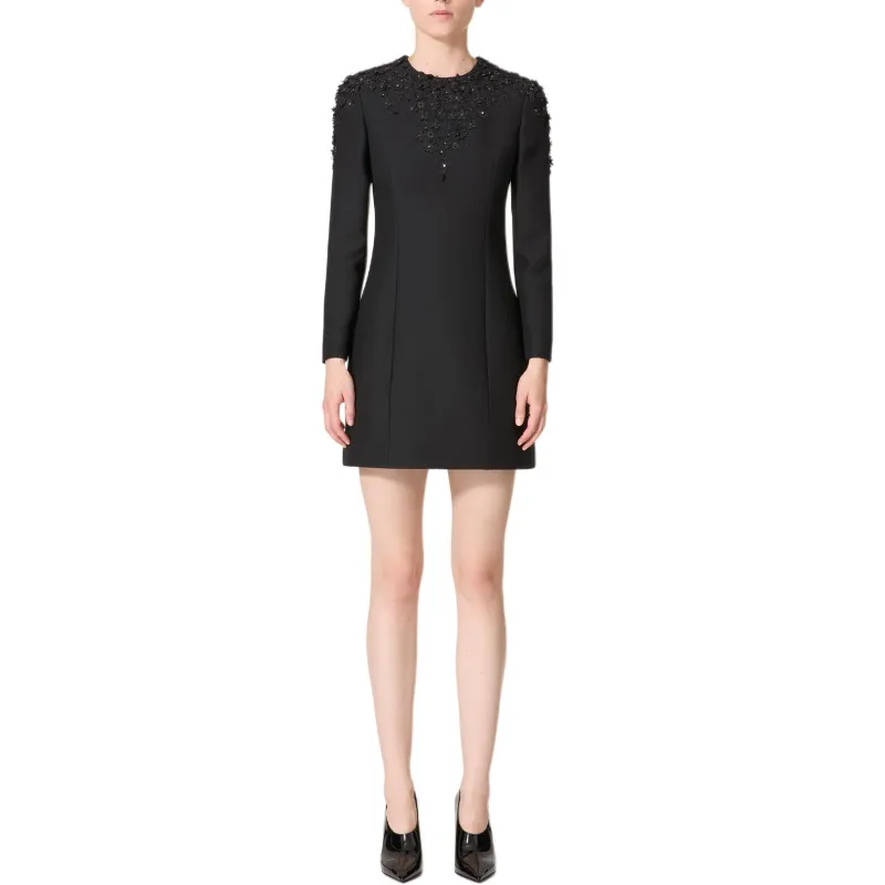 RED VALENTINO FW24 Long Sleeved Dress Women's Black-1