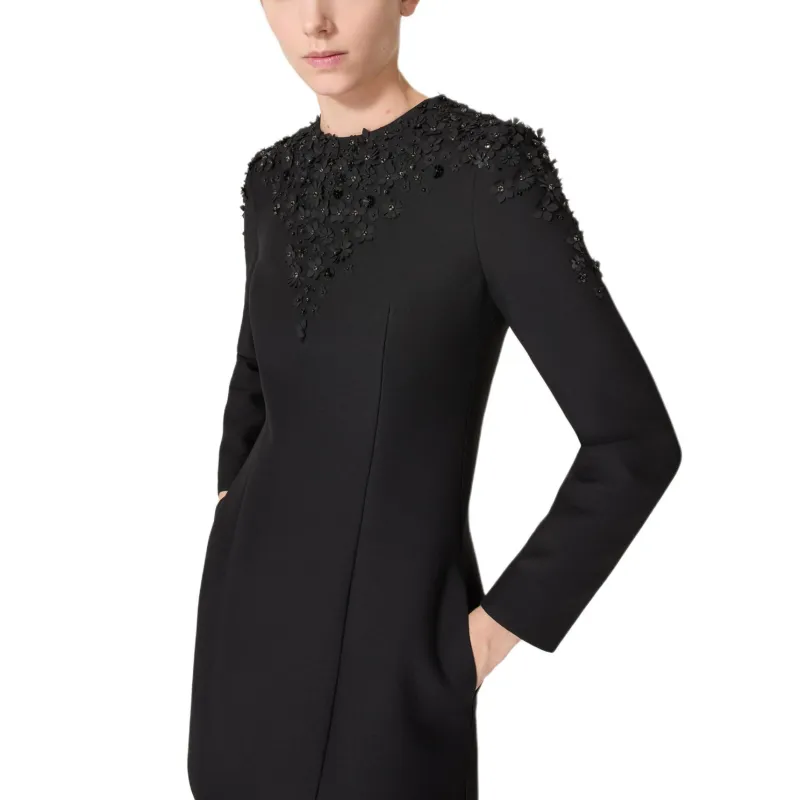 RED VALENTINO FW24 Long Sleeved Dress Women's Black-3