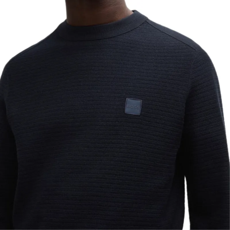 HUGO BOSS FW24 Knitwear Men's Navy Blue-4