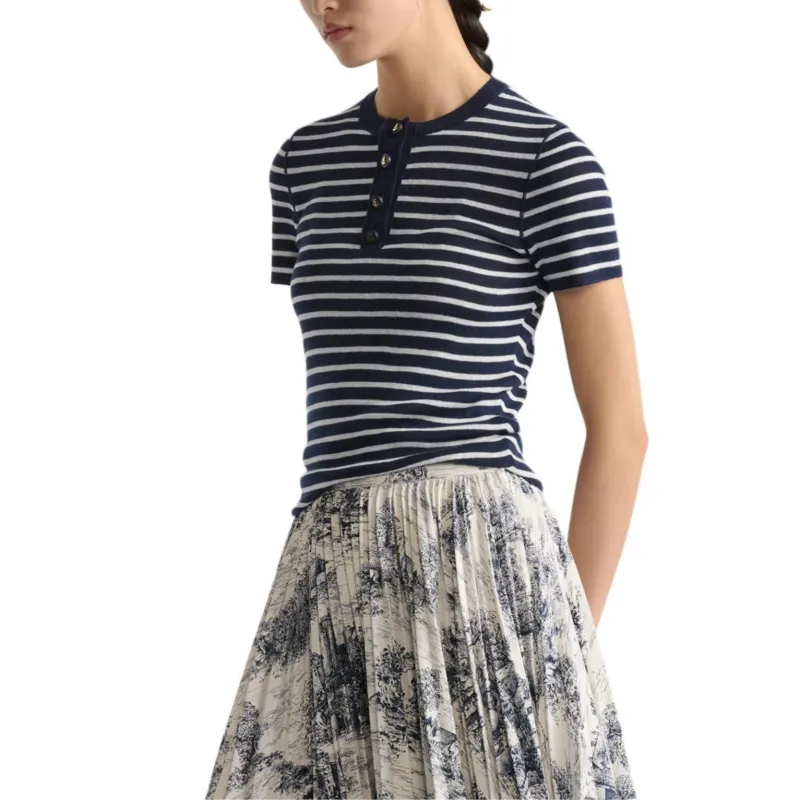DIOR Regular T Shirt Women's Blue White-2