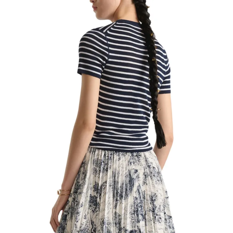 DIOR Regular T Shirt Women's Blue White-3