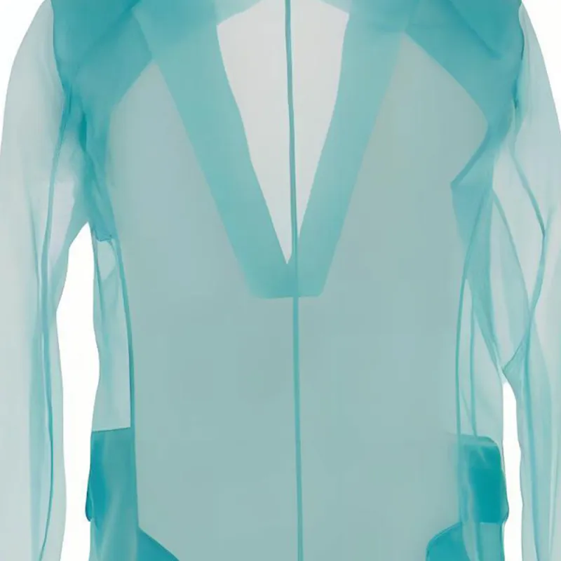 MaxMara Negra Double Breasted Sheer Blazer-3