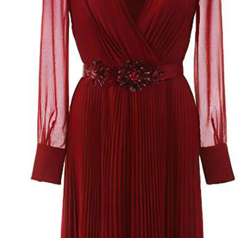 MaxMara Long Sleeved Dresses Women's Red-4