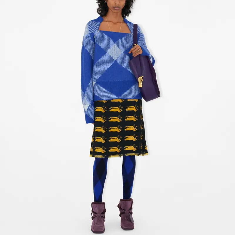 Burberry Check Alpaca Wool Blend Jumper 'Knight'-2