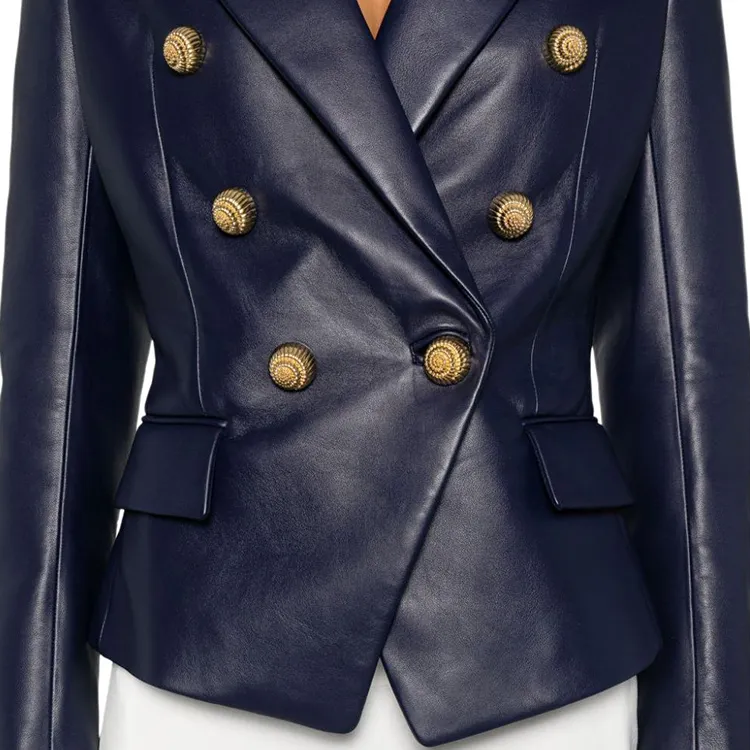 BALMAIN Leather 6 button Blazer-4