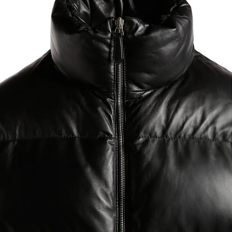 BALLY Funnel neck Padded Leather Jacket-3