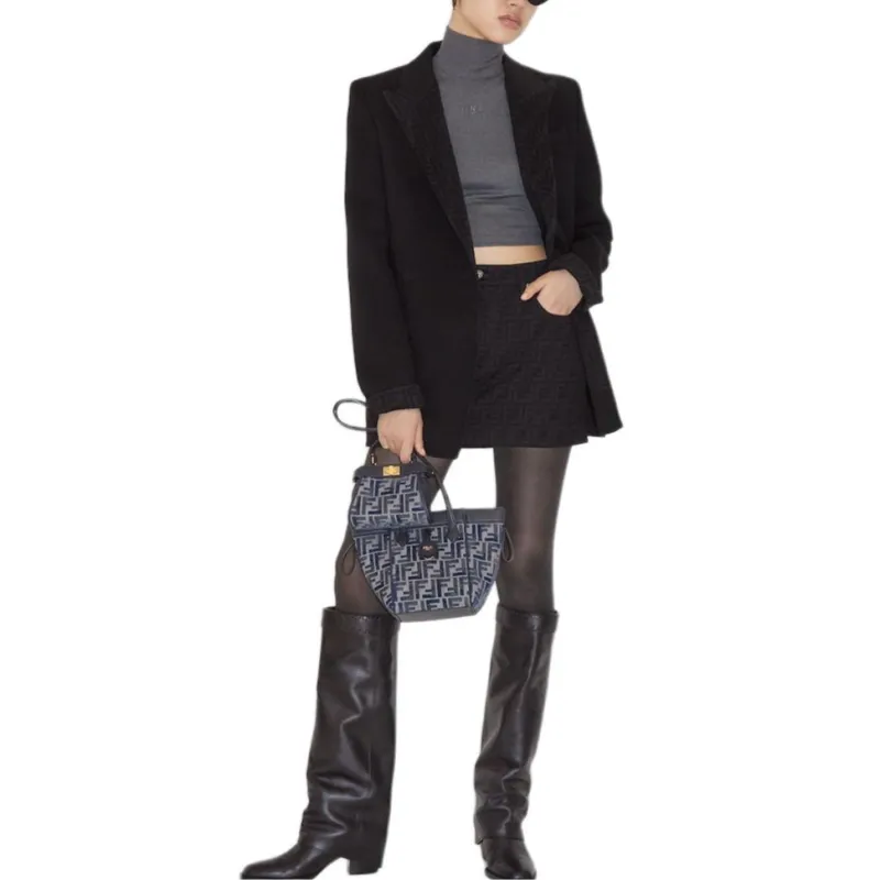 FENDI Ff Jacquard Double Breasted Blazer-2