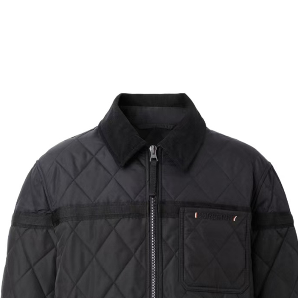 Burberry Men Diamond Pocket Zip-Up Jacket Black - Cheap Rcj