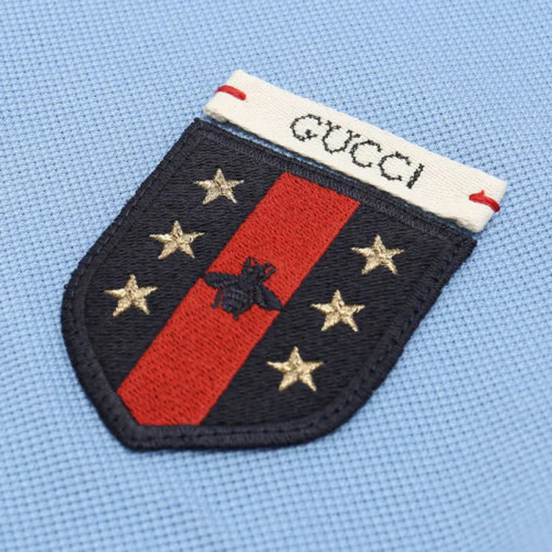 GUCCI Polo Shirt Men's Light Blue-3
