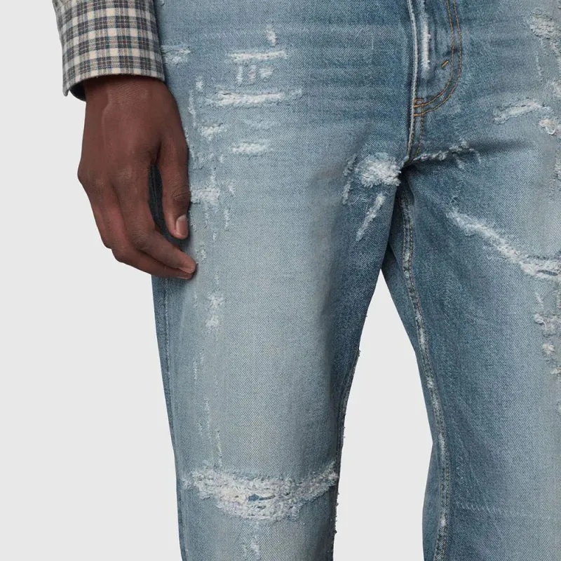 GUCCI Eco bleached Organic Denim Jeans-4