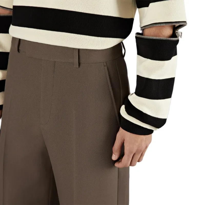 GUCCI Wide Leg Gabardine Trousers-3