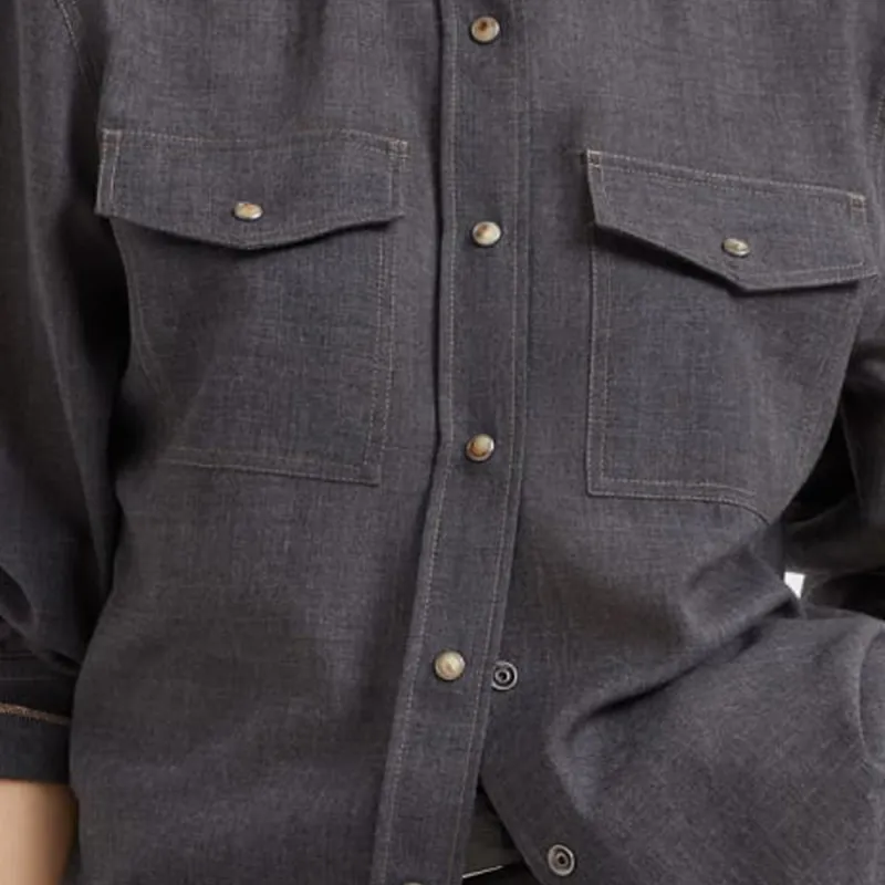 Brunello Cucinelli Monili Trim Button Up Shirt-5