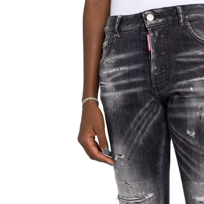 DSQUARED 2 Paint Splatter Cropped Leg Jeans-1