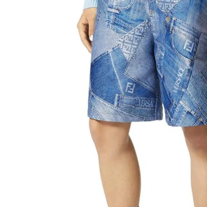 VERSACE Fendace Patchwork Jacquard Shorts-5
