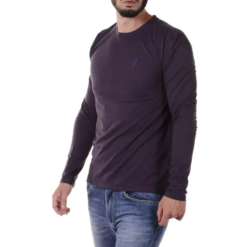 VERSACE Logo Embroidered Long Sleeve T Shirt-2