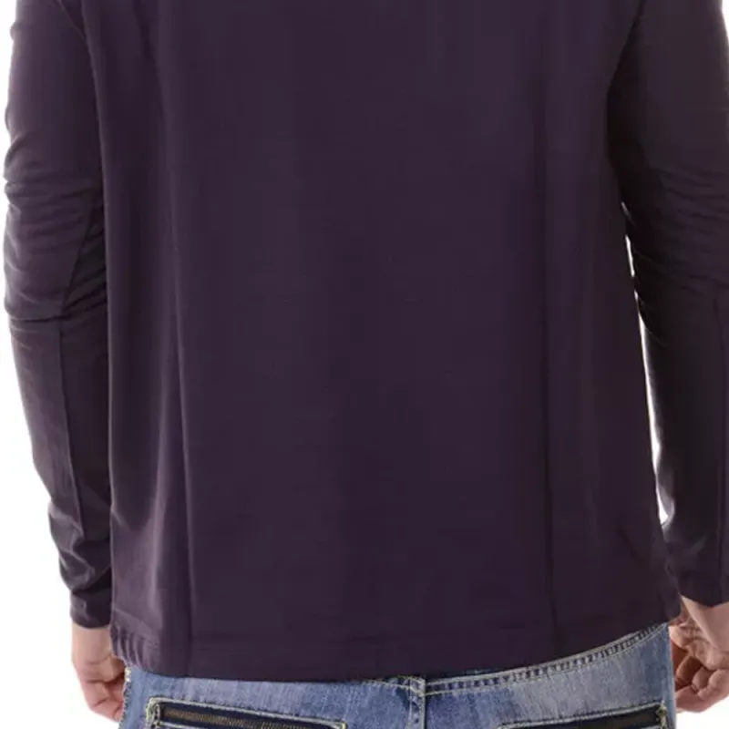 VERSACE Logo Embroidered Long Sleeve T Shirt-3