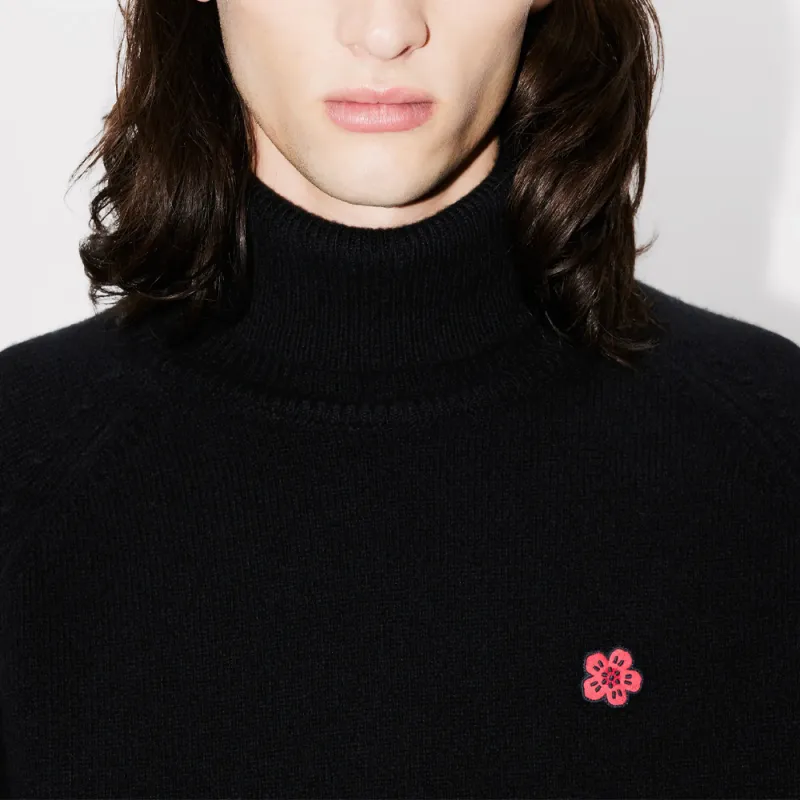 KENZO Turtleneck Boke Flower Embroidered Knitted Jumper-4