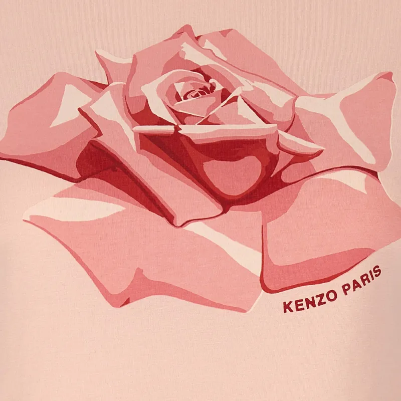 KENZO Rose Printed Crewneck T Shirt-4