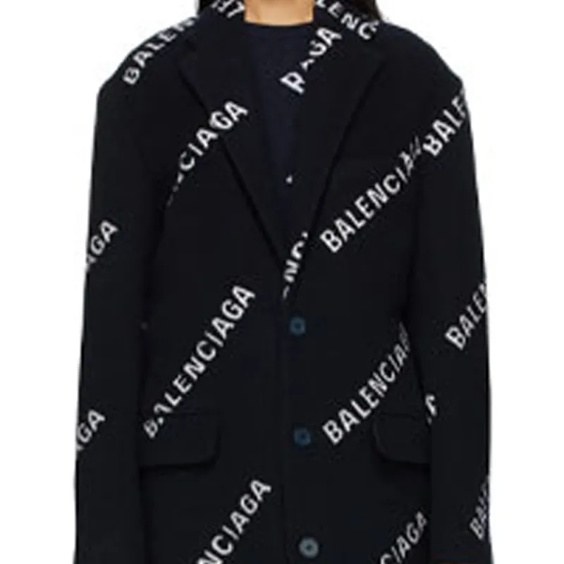 Balenciaga Velvet Jackets Women's Blue-2