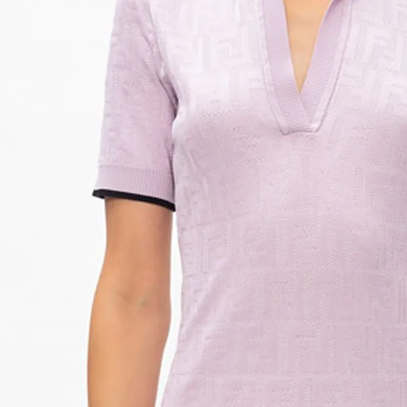 FENDI SS21 Short-Sleeved Dresses Women's Pink Purple-5