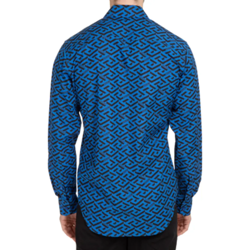 VERSACE Shirts Men Royal Blue-2