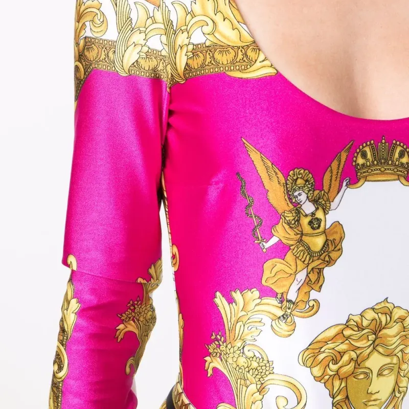 VERSACE Medusa Renaissance Print Bodysuit 'Black/Gold/White'-1