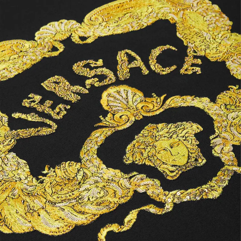 VERSACE SEASHELL BAROQUE T-Shirt Men's Black-4