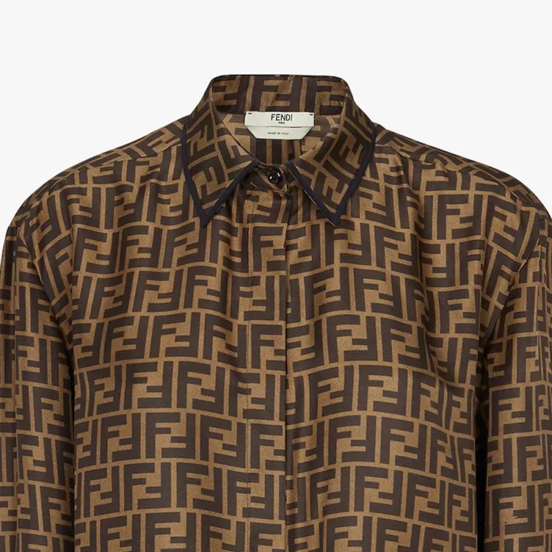 FENDI Shirts Women's Brown-4