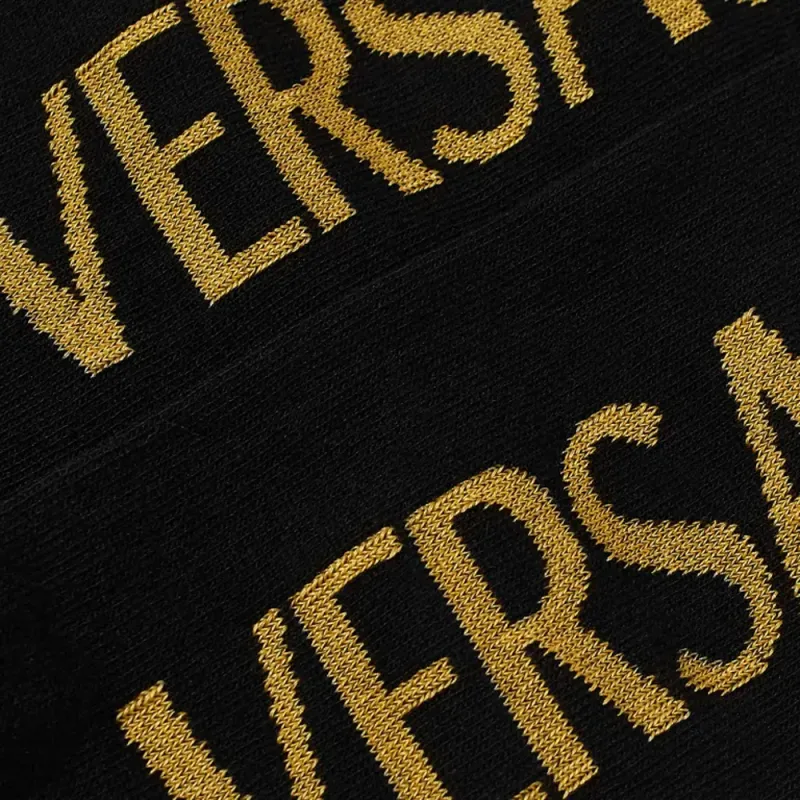 VERSACE Knee-High Socks Men's 1 Pack Black-1