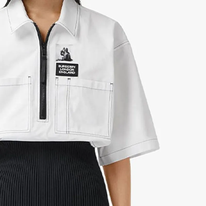 Burberry Short Sleeved Dress Women's Black White-4