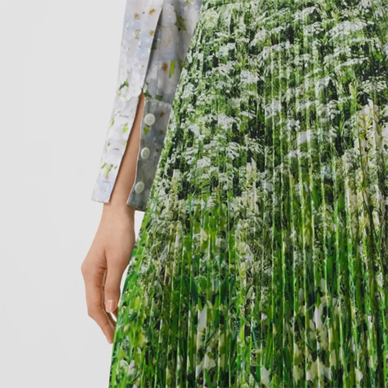Burberry Casual Long Skirts Women's Green-4