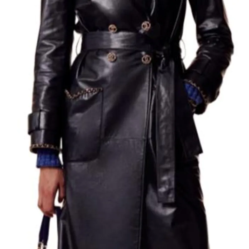 CHANEL FW23 Leather Jacket Women's Black-3