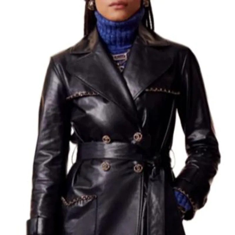 CHANEL FW23 Leather Jacket Women's Black-2