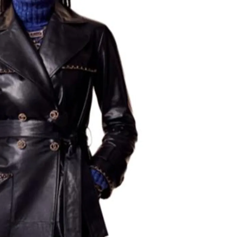 CHANEL FW23 Leather Jacket Women's Black-4