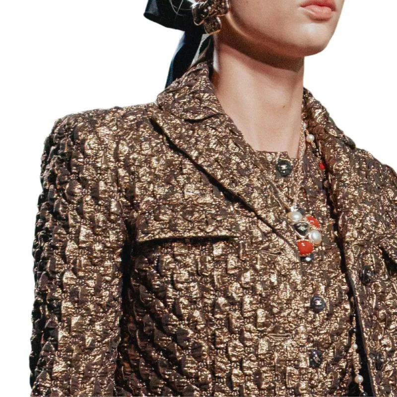 CHANEL Jackets Coats Women's Gold-2