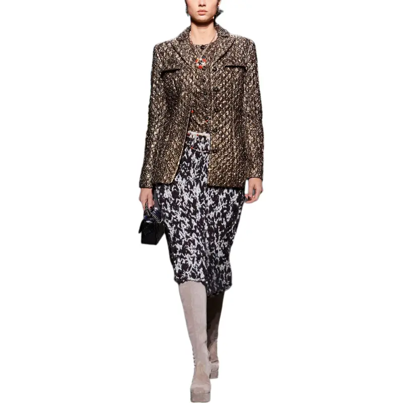 CHANEL Jackets Coats Women's Gold-1