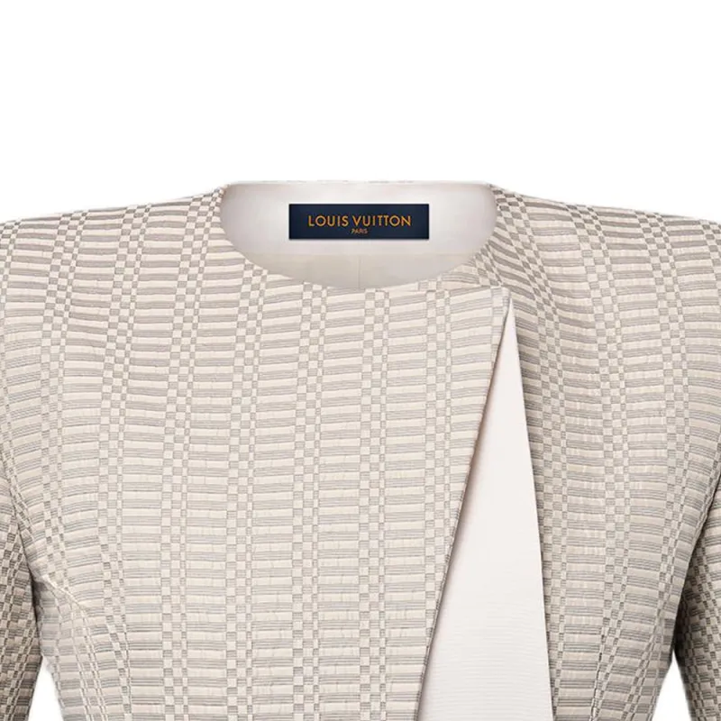 LOUIS VUITTON Asymmetrical Micro Damier Blazer-3