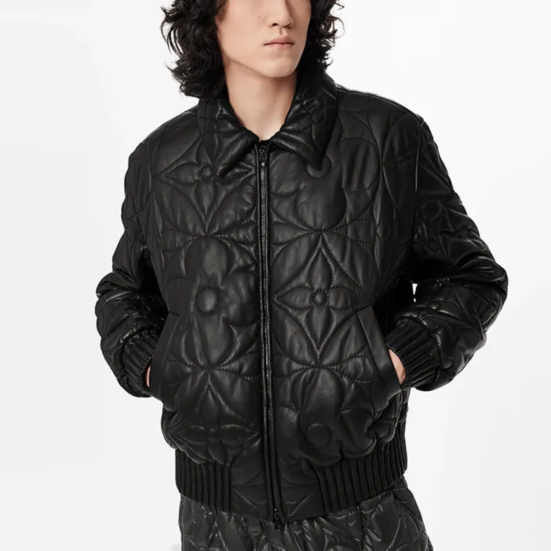 LOUIS VUITTON New Quarterly Products Of LV Leather Jackets Men Black-3