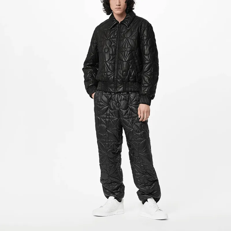 LOUIS VUITTON New Quarterly Products Of LV Leather Jackets Men Black-1