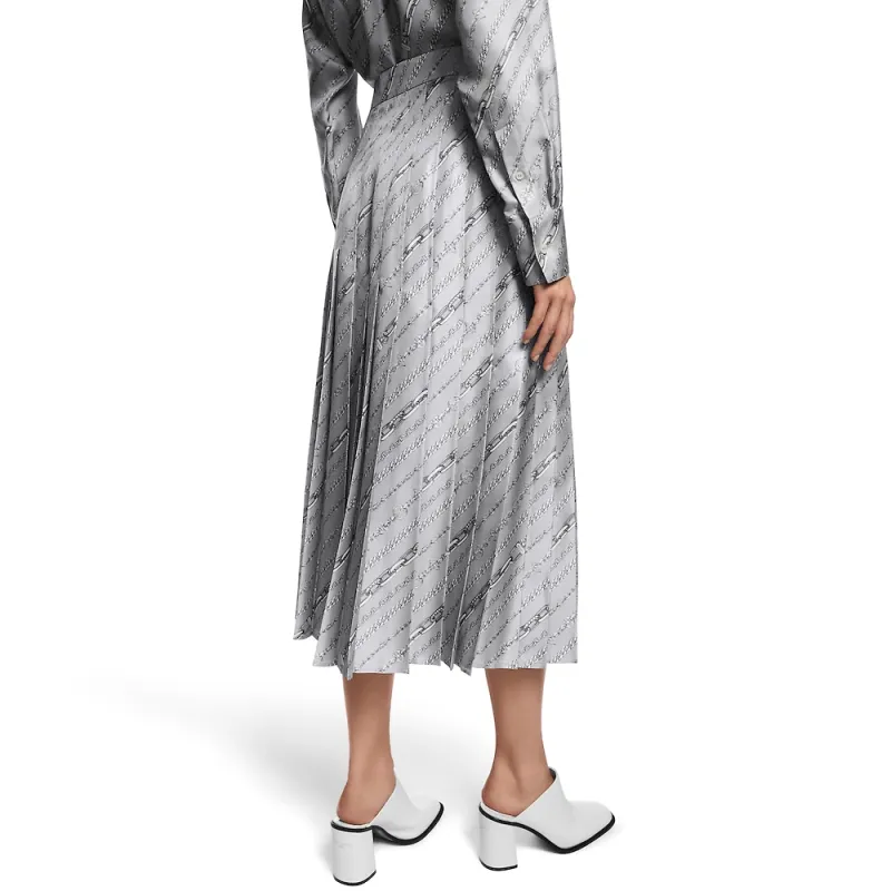 LOUIS VUITTON Chain Print Pleat Skirt-3