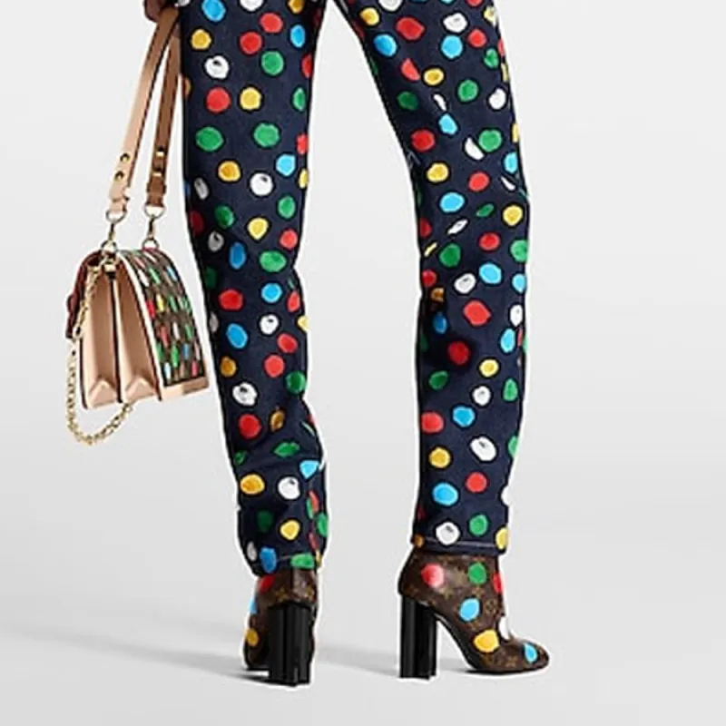 LOUIS VUITTON Louis Vuitton X Yayoi Kusama Jeans Women's Blue-4