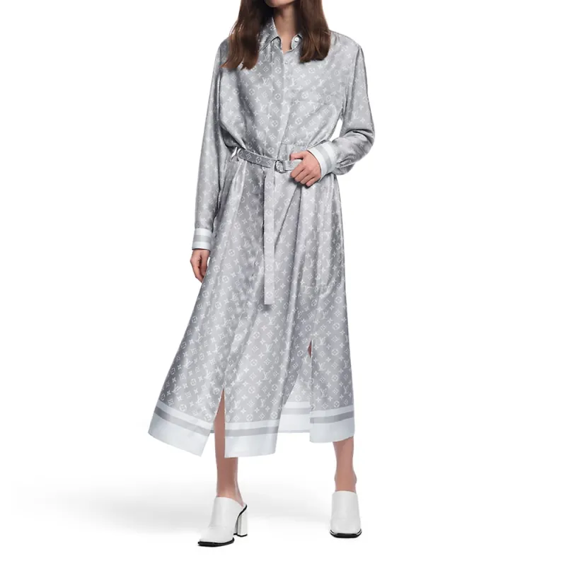 LOUIS VUITTON Monogram Foulard Shirt Dress-2
